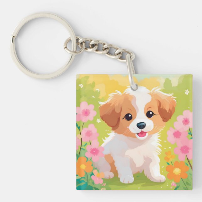 Cute Puppy Keychain (Front)