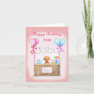 Cute Puppy Kisses Stall Dog Lover Custom Birthday  Card