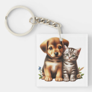 Cute puppy/kitten  keychain