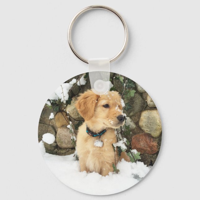 Cute Puppy lab retriever  Keychain (Front)