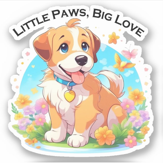 Cute Puppy Little Paws Big Love (Front)