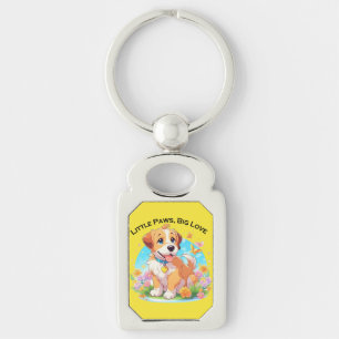 Cute Puppy Little Paws Big Love Keychain