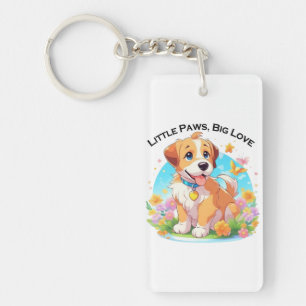 Cute Puppy Little Paws Big Love Keychain