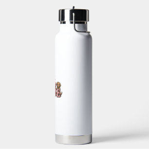 Cute Puppy Love Valentine Vintage Engraving Design Water Bottle