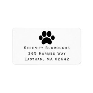 Cute Puppy Lover Mom Paw Print Dog Label