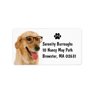 Cute Puppy Lovers Cartoon Dog Mom Golden Retriever Label