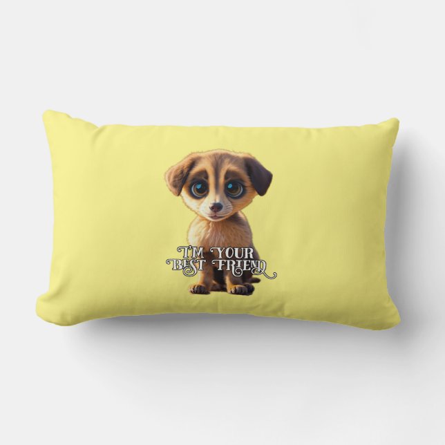 Cute puppy lumbar pillow  (Front)