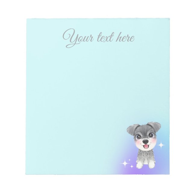 Cute Puppy Notepad with soft colour background (Front)