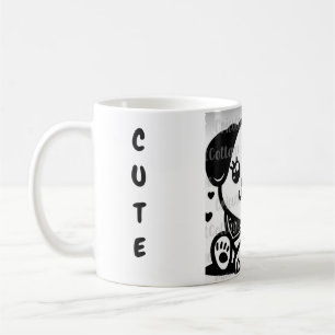 CUTE PUPPY ON 🍺 MUG AND DECORATIVE FONTS