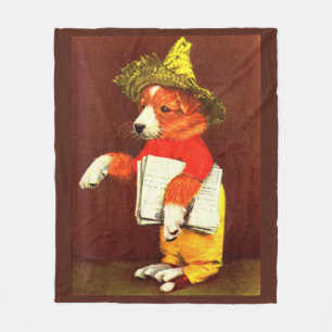 cute puppy paperboy print fleece blanket