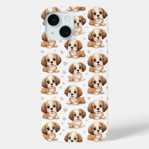 Cute Puppy Pattern iPhone 15 Case