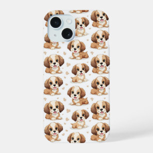 Cute Puppy Pattern iPhone 15 Case