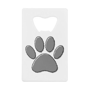 Cute Puppy Paw Drawing Credit Card Bottle Opener