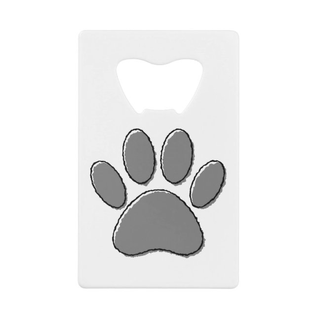 Cute Puppy Paw Drawing Credit Card Bottle Opener (Front)