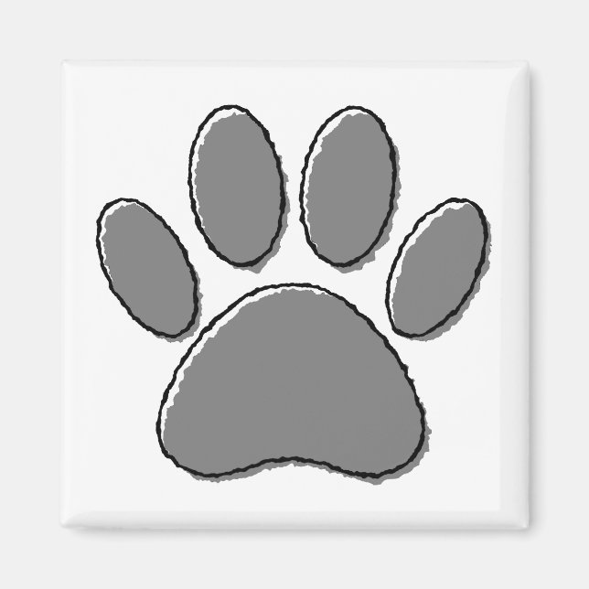 Cute Puppy Paw Drawing Magnet (Front)
