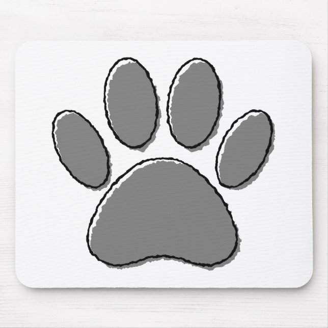 Cute Puppy Paw Drawing Mouse Pad (Front)