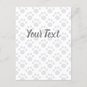 Cute Puppy Paw Pattern Holiday Postcard