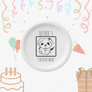 Cute Puppy Personalized Kid's Birthday Party   Paper Plate