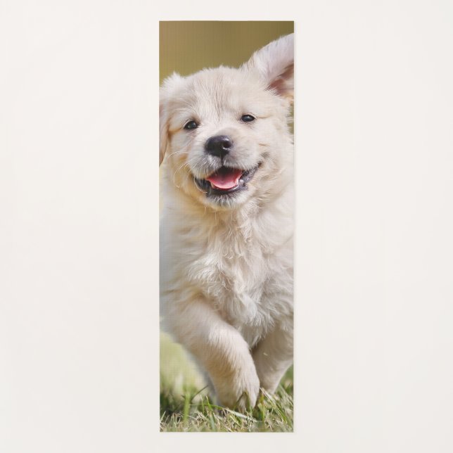 Cute Puppy Personalized Photo Dog Yoga Mat (Front)