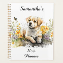 Cute Puppy Personalized Planner