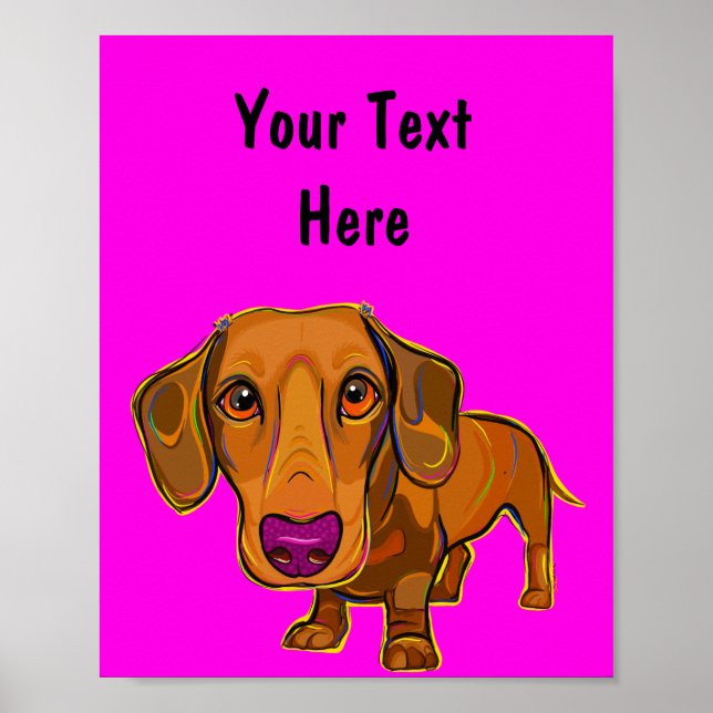 Cute Puppy Picture, Doxie, Wiener Poster (Front)