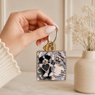 Cute Puppy plushie Pregnancy Announcement  Keychain