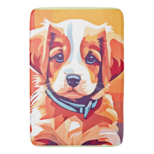 Cute Puppy Pop Art Bath Mat