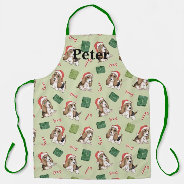 Cute Puppy portant son tablier de Santa Hat (Recto)