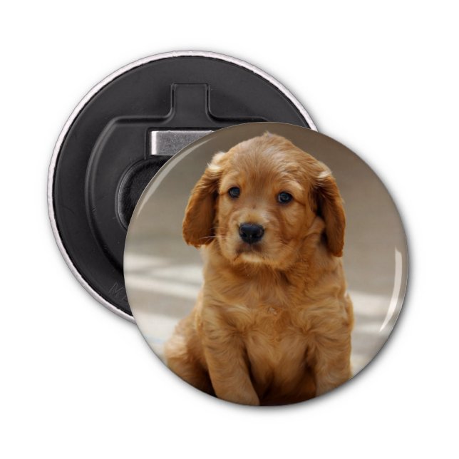 Cute Puppy Portrait Photo Bottle Opener (Front)
