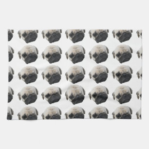 Cute Puppy Pug Dog Friend ... かわいい 子犬 Kitchen Towel