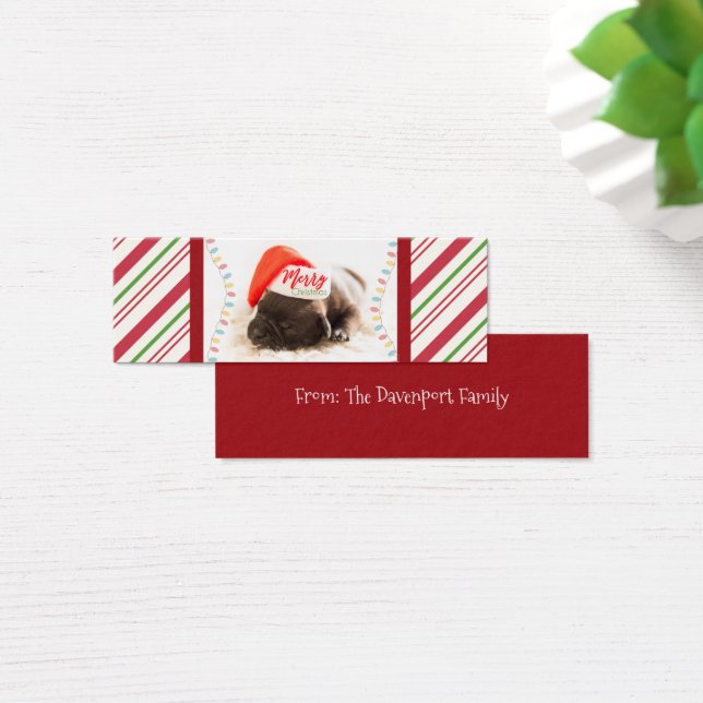 Cute Puppy Pug in a Red Santa Hat Christmas (Desk)