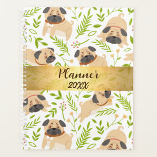 Cute Puppy Pug Personalized Planner