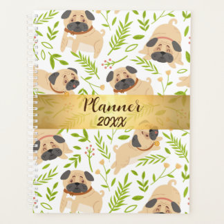 Cute Puppy Pug Personalized Planner