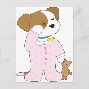 Cute Puppy Pyjamas Postcard