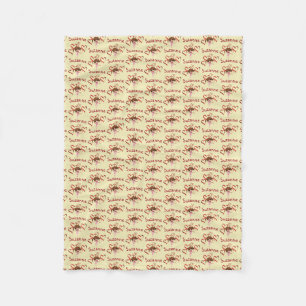 Cute Puppy Red Hearts Personalized Fleece Blanket