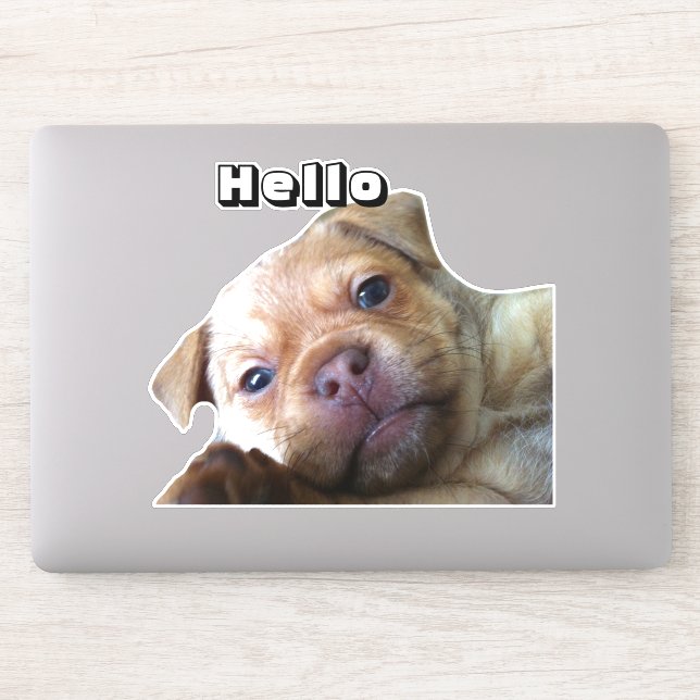 Cute Puppy Says Hello Phone Decoration (Computer)