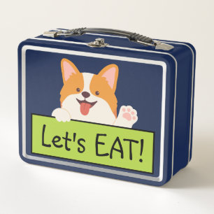 Cute Puppy School Buddy Personalized Metal Lunch Box