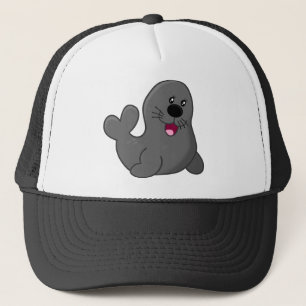 Cute puppy seal trucker hat