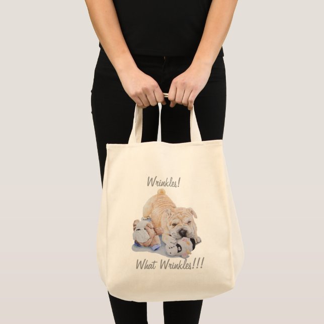 Cute puppy shar pei teddy bears fun slogan tote bag (Front (Product))