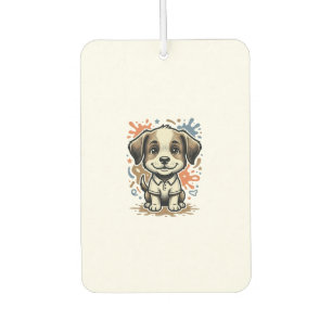 Cute Puppy Splash Engraving Vector Design_1 Air Freshener