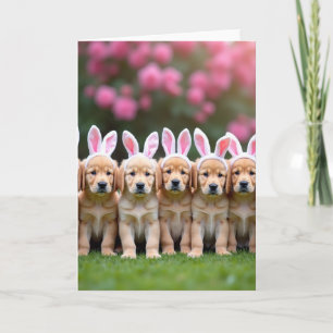 Cute Puppy Spring Meadow Card