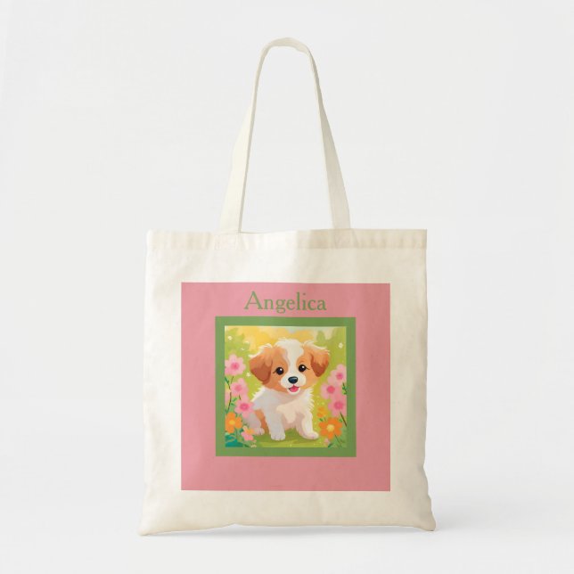 Cute Puppy Tote Bag (Front)