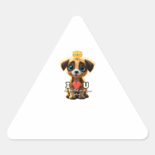 Cute puppy  triangle sticker