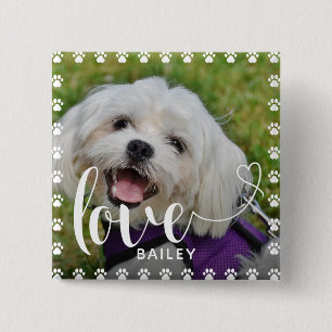 Cute Puppy Valentines Day Pet Puppy Dog Photo 2 Inch Square Button