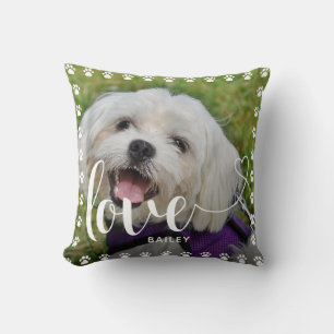 Cute Puppy Valentines Day Pet Puppy Dog Photo Throw Pillow