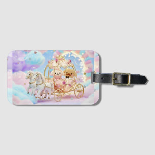 Cute Puppy Wedding Fairytale Carriage Luggage Tag