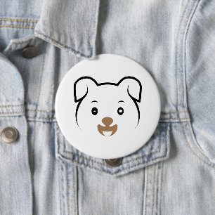 Cute Puppy Wink 4 Inch Round Button