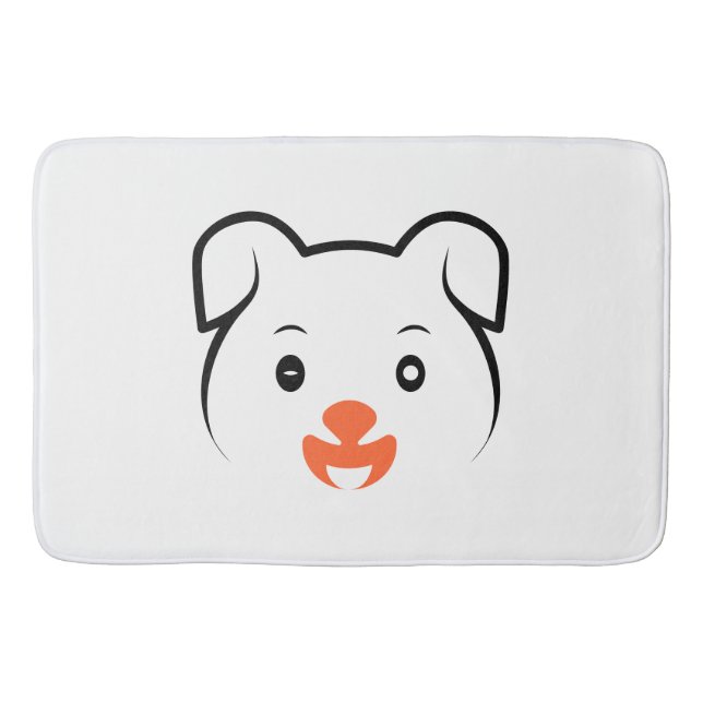 Cute Puppy Wink Bath Mat (Front)