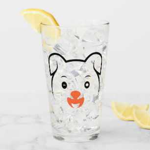 Cute Puppy Wink Glass