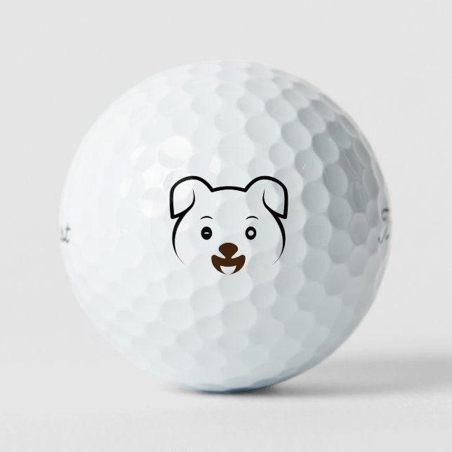 Cute Puppy Wink Golf Balls (Front)
